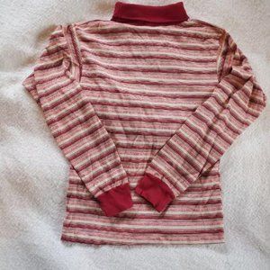 Vintage 1970's JC Penney Striped Turtleneck Shirt, Sz 16